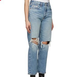 Re/Done CROPPED 90'S LOW SLUNG JEANS IN MEDIUM RAF Size 25